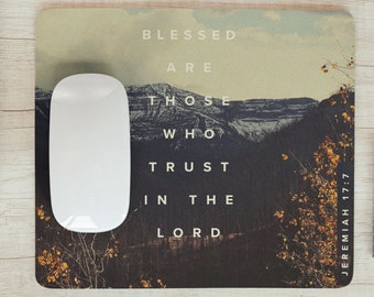 Custom Mouse pad lord Mousepad Nature Office Decor for Women Desk Accessories Blessed Mousepad Gift for her Jeremiah Bible A297