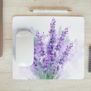 Mouse pad Lavender Mousepad Summer Cute Office Decor for Desk Accessories Flowers Purple Mousepad Gift for Coworker Boss A373