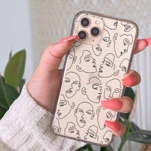 Line Art Case For Google 9 Pro Pixel 7A Pixel 5a 5G Woman Face Case for Google 8A Pixel 7 Pro Aesthetic Case Fits Pixel 6 A1088