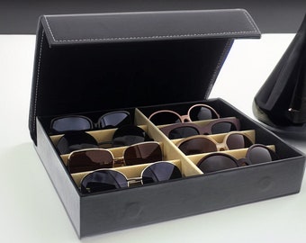 Sunglasses Case Personalized Leather Black Multi Sunglasses Case Eyeglasses Storage Box Eyewear Display