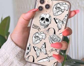 Skulls Case For iPhone 15 Pro Max iPhone 14 Plus Case iPhone XR Case Halloween iPhone 12 mini Case iPhone 13 iPhone 8 Case iPhone 11 U457