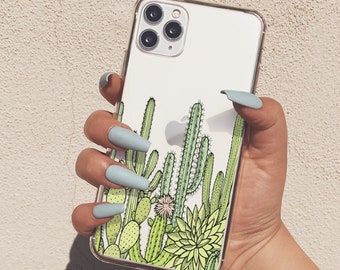 Cacti Case For iPhone 13 Pro iPhone 14 Pro Max Case iPhone SE Clear Case For iPhone XR iPhone 15 Summer Cactus iPhone 14 Plus U92