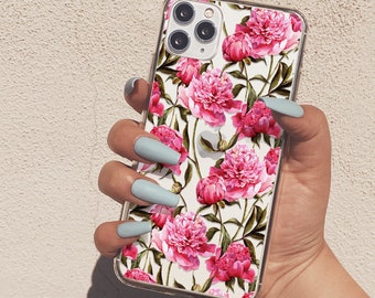 Pink Peonies Case For iPhone 15 Pro Max iPhone 14 Plus Case Flowers iPhone XR For iPhone 12 Mini Summer iPhone 13 iPhone 11 U253