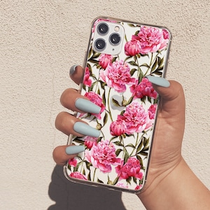 Pink Peonies Case For iPhone 16 Pro Max iPhone 14 Plus Case Flowers iPhone 15 For iPhone 12 Mini Summer iPhone 13 iPhone 11 U253