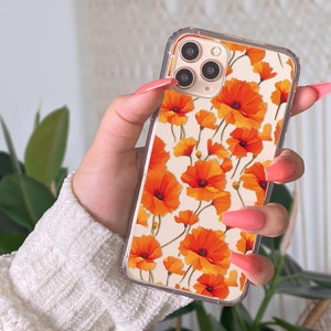 Autumn Flowers Case For iPhone 14 Pro Max iPhone 13 Case Fall iPhone XR iPhone 15 Plus iPhone 11 Poppy Floral For iPhone 12 U557