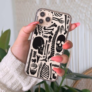 Halloween Case for iPhone 16 Pro iPhone 14 Plus Case iPhone XR Skeleton iPhone 13 iPhone 15 Pro Max Bones iPhone 11 U105