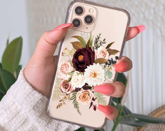 Roses Case For iPhone 13 Pro iPhone 14 Plus Case For iPhone XR iPhone 15 iPhone 12 Clear Flowers iPhone 8 Plus Vintage iPhone 11 U202