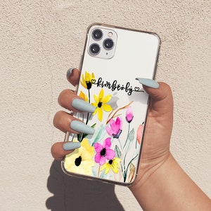 iPhone 16 Pro Max用パーソナライズケース 花の名前 iPhone 14+ケース iPhone SE かわいい iPhone XS Max iPhone XRケース iPhone 13 U91用