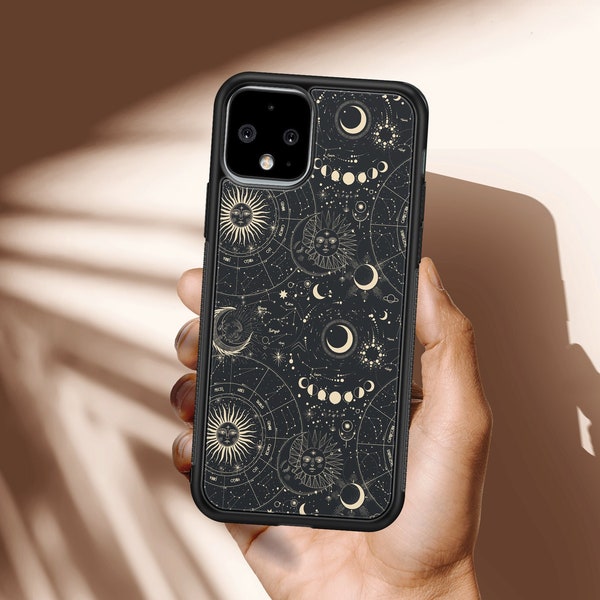 Moon Sun Case For Google 4A 5G Case Mystic Pixel 6 Pro Case Google Astronomy Pixel 5 Case Planets Pixel 3A Case For Google Pixel 3a XL U197