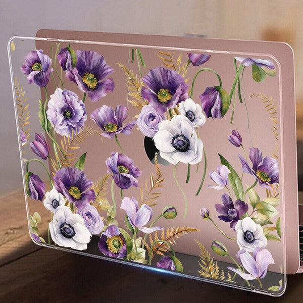 Purple Flowers Case For MacBook Air 15 2023 Aesthetic Violets MacBook M2 2022 Retina 11"13" 15"16" Spring Case For MacBook Pro 13 MB275