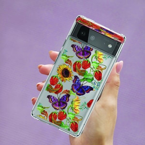 Strawberries Case For Google Pixel 7A Pixel 9 Pro Pixel 5a 5G Sunflowers Case for Google 4A Pixel 8 Pro Summer Case Fits Pixel 6 MB311