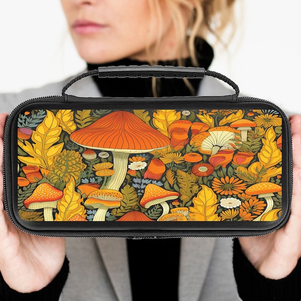 Fall Mushrooms Switch Case Made For Nintendo OLED / Switch Lite Protective Bag Forest Hard Pouch For Switch Accessories MB347