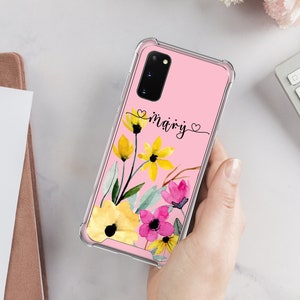 Personalized Case For Samsung S24 Plus Galaxy S23 FE Wild Flowers Galaxy A03S Custom Name Galaxy A54 Case For Galaxy A32 For Samsung A53 U91