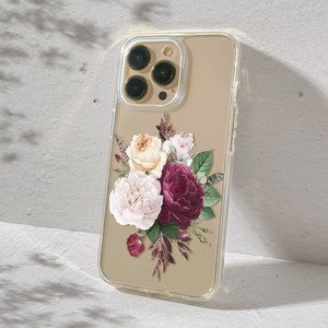 Peonies Case For iPhone 16 Pro iPhone 15 Pro Max Case Floral iPhone 12 Mini Roses iPhone 14 Pro Case Flowers iPhone 11 Pro U23