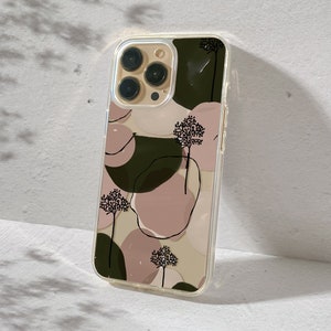 Abstract Case For iPhone 16 Pro iPhone 14 Plus Green iPhone SE 2020 Case Clear iPhone 12 Pro Modern Aesthetic iPhone 13 Pro  U281