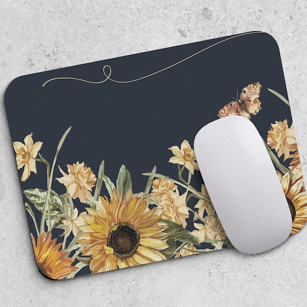 Sunflowers Mouse pad Floral Mousepad Office Decor Desk Mat Accessories Mousepad Gift for Coworker A379