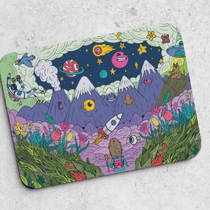 Mouse Pad Monsters Psychedelic Mousepad Office Decor for Desk Mat Cool Creatures Mousepad Gift for Gamers Kids MM3
