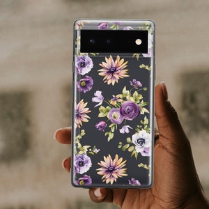 Purple Flowers Case For Google Pixel 9 XL Pixel 6A Pixel 5a 5G Case for Google 4A Pixel 7 Pro Meadow Vintage Case Fits Pixel 8 Pro U485