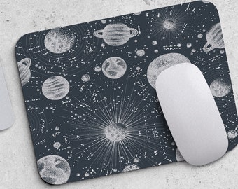 Mouse pad Planets Mousepad Celestial Office Decor Desk Mat Accessories Stars Cosmic Gift for Coworker Boss MP43