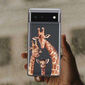 Giraffe Family Case For Google 9 Pro Pixel 6A Pixel 5a 5G Tropical Case for Google 4A Pixel 7 Pro Summer Case Fits Pixel 8 Pro B15