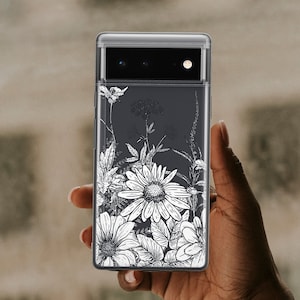 White Flowers Case For Google Pixel 8 Pro Pixel 5a 5G Clear Case for Google 4A Pixel 7 Pro Case Fits Pixel 6 Pixel 7A U477