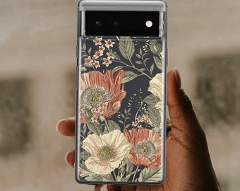 Aesthetic Flowers Case For Google Pixel 7A Pixel 8A Pixel 5a 5G Flowers Case for Google 4A Pixel 9 Pro Protective Case Fits Pixel 6 Pro U298