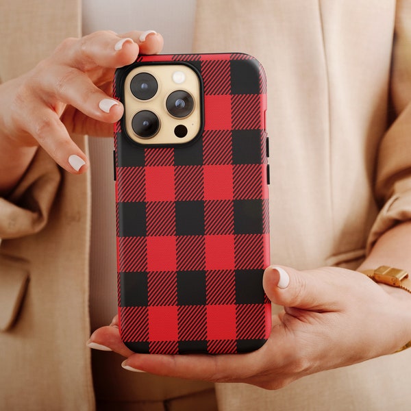 Christmas Plaid Case For iPhone 12 Pro Max iPhone XS Case Holidays iPhone 12 Mini iPhone 11 Pro Case Buffalo iPhone SE iPhone 7 Plus A3