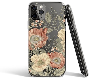 iPhone 16 Pro 用 美しい花柄ケース iPhone 15 Xs Max ケース iPhone 13 Mini ケース iPhone 12 Pro Max ケース ヴィンテージ iPhone 14 Pro U298