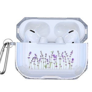 Lavender Flowers Case For AirPods 2 Pro Clear AirPods 3 Case Wild Flowers Headphones Case Fits Airpods 1 2 Women Men Gift AP22