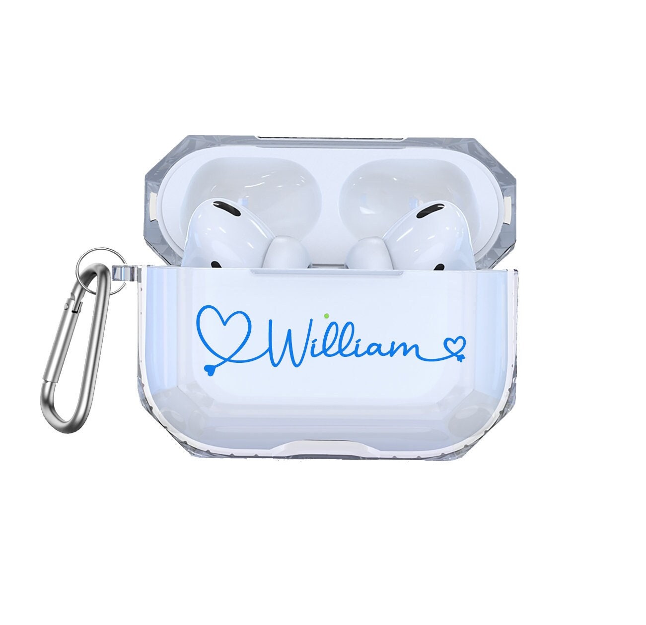 AirPods pro2 名前入り♡megu Name Clear Case for Airpods 2 Pro Custom Hearts Case for Airpods 1