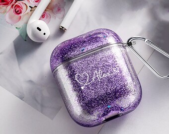 Hülle Für AirPods Pro (2019) – Transparent Mit Lila Blumen, TPU, Kratzfester Schutz
