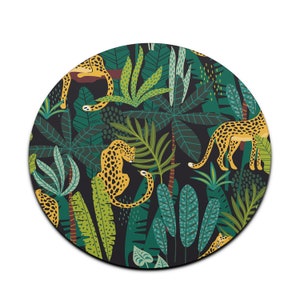 Mousepad Leopard Mouse pad Office Summer Decor for Women Men Desk Jungle Cheetah Tropical Mousepad Gift for Coworker A439 Round