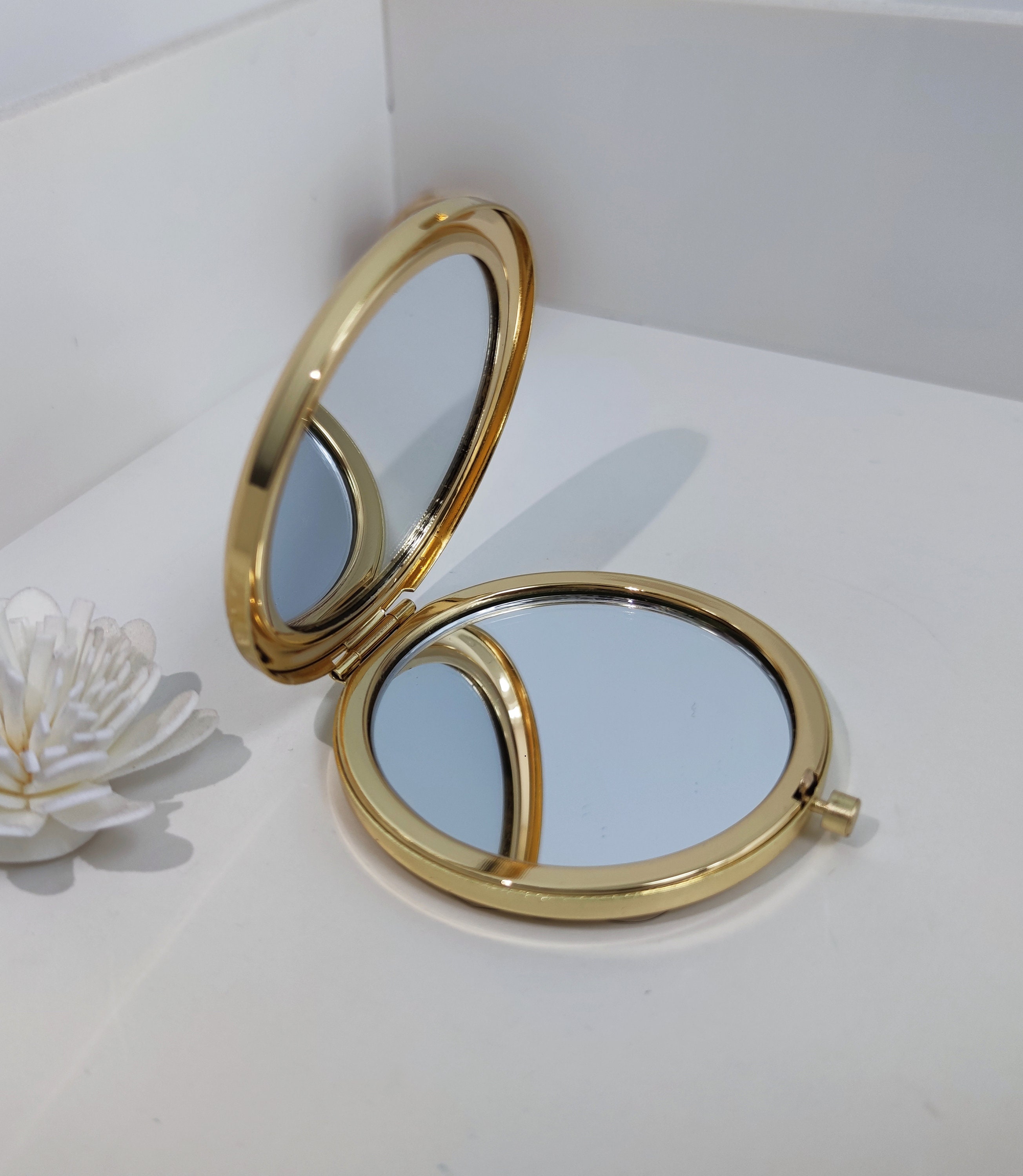 KEYCHIN Golden Girls Pocket Mirror - Engraved 'Peace Love Golden', Stainless Steel Compact Makeup Mirror - View #7
