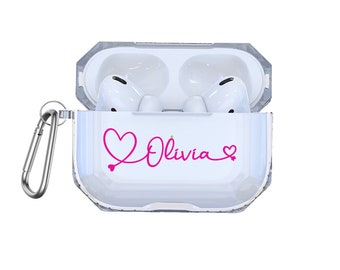 Name Clear Case for Airpods Pro Custom Hearts Case for Airpods