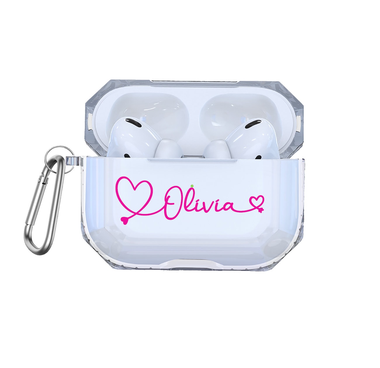 テックアクセサリー Mademoment two heart gradation design [hard airpod case seri MVMT Young @ Heart AirPods Case 1st & 2nd Gen w/ Carabiner