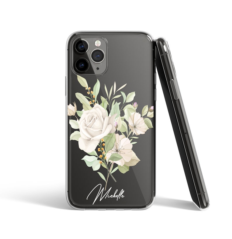Flowers Personalized iPhone 12 Case Roses Name iPhone 12 Pro Case 12 Mini Case Roses iPhone XS Max Case iPhone 11 Case 11 Pro Case U159