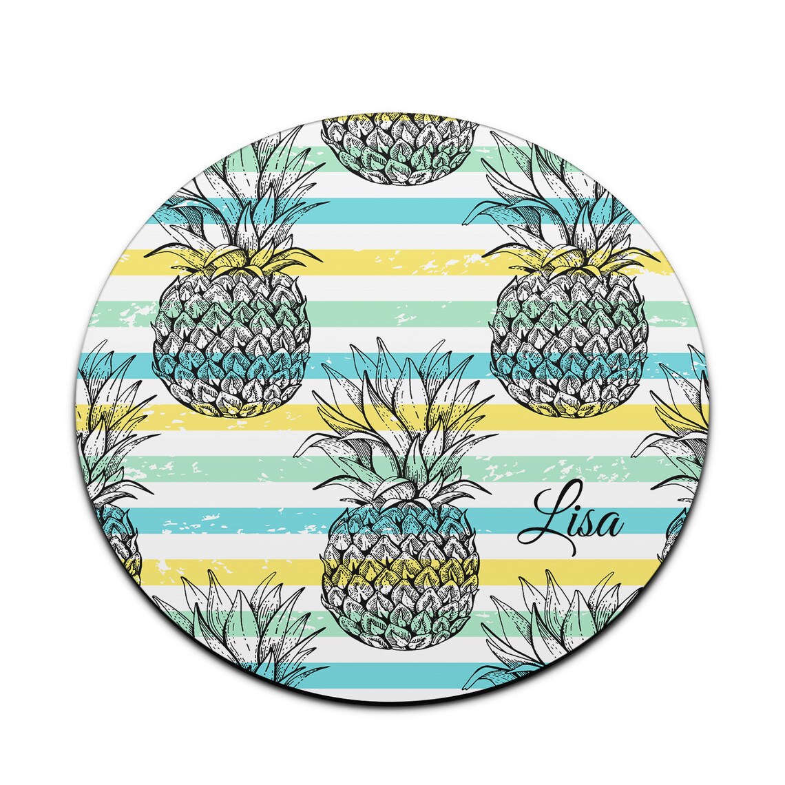 Pineapples Mouse Pad Personalized Mousepad Monogram Office Etsy
