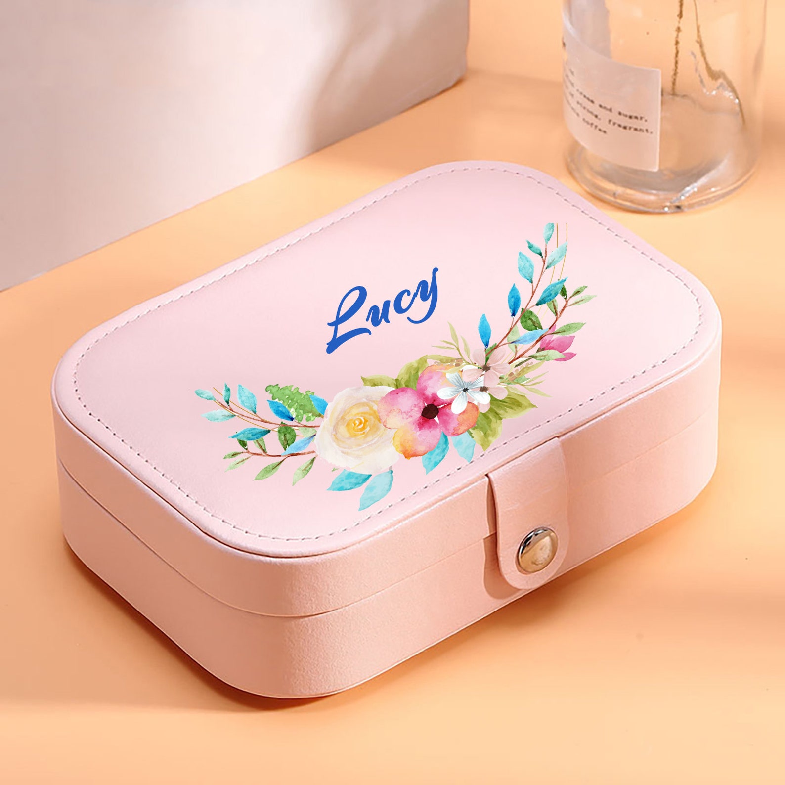 Personalized Jewelry Box Travel Jewelry Organizer Case Etsy