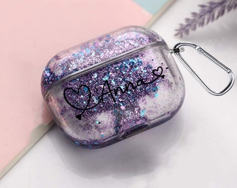 Buy Purple Glitter Case for Airpods Pro Custom Personalized