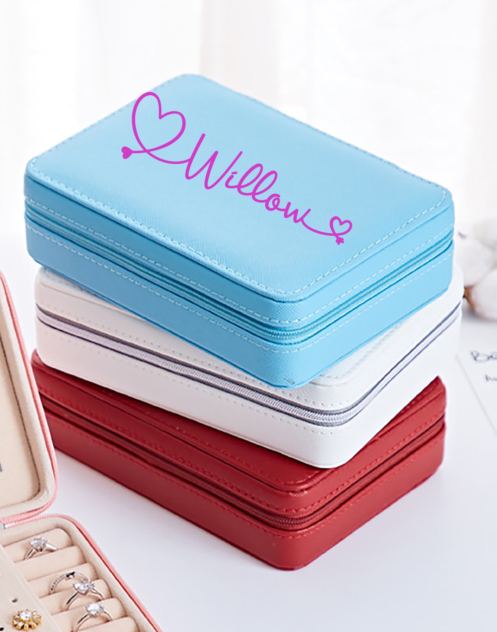 Personalized Jewelry Box Travel Jewelry Organizer Cases Etsy