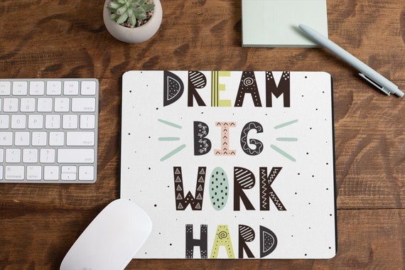 Mouse Pad Motivational Mousepad Dream Big Office Decor for Women