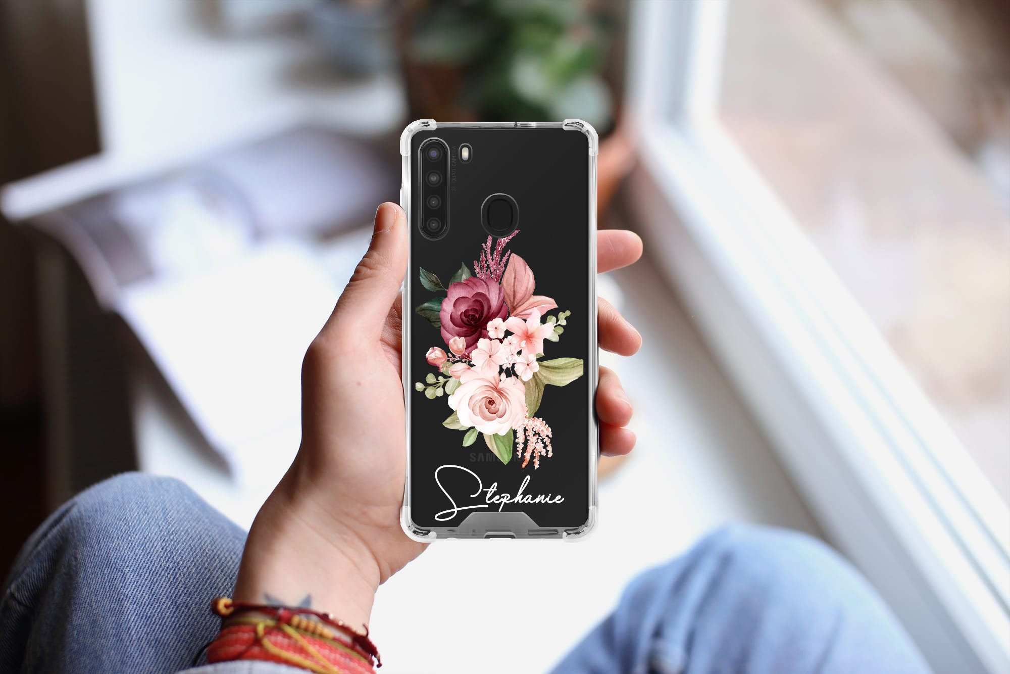 Custodia Iphone Pretty Flower Personalizzata Custodia Gel Personalizzata Per IPhone - Design Fiore Trasparente, Compatibile Con Molti Modelli (6-15 Pro Max) Wireless Charging
