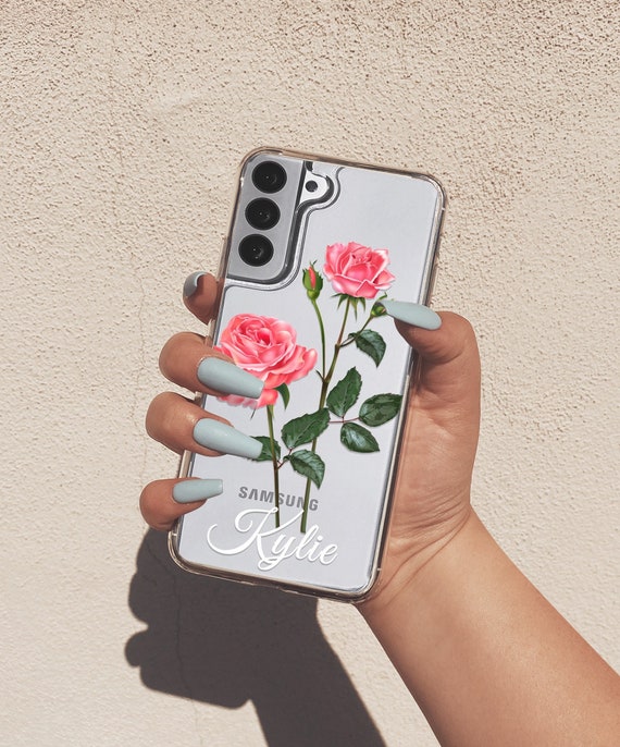 Custom Case for Samsung A53 5G Galaxy S23 Roses Flowers Galaxy A03S for  Galaxy A21 Samsung A54 Personalized Name Case for Samsung A51 U245 