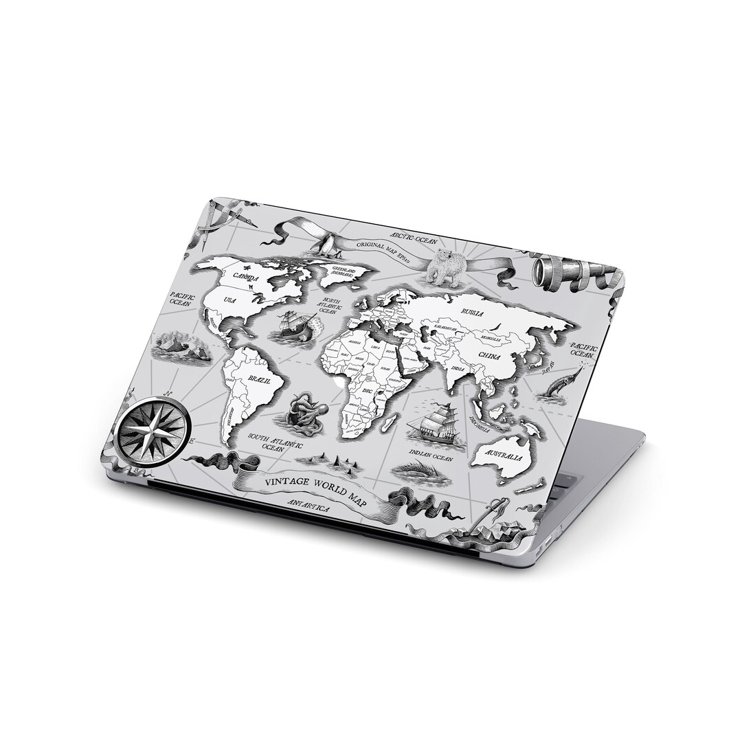 World Map Case for MacBook Air 2024 Vintage MacBook Air 13