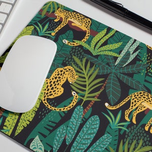 Mousepad Leopard Mouse pad Office Summer Decor for Women Men Desk Jungle Cheetah Tropical Mousepad Gift for Coworker A439 image 1