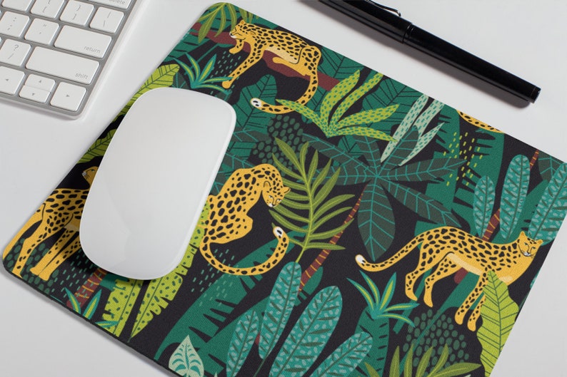 Mousepad Leopard Mouse pad Office Summer Decor for Women Men Desk Jungle Cheetah Tropical Mousepad Gift for Coworker A439 image 1