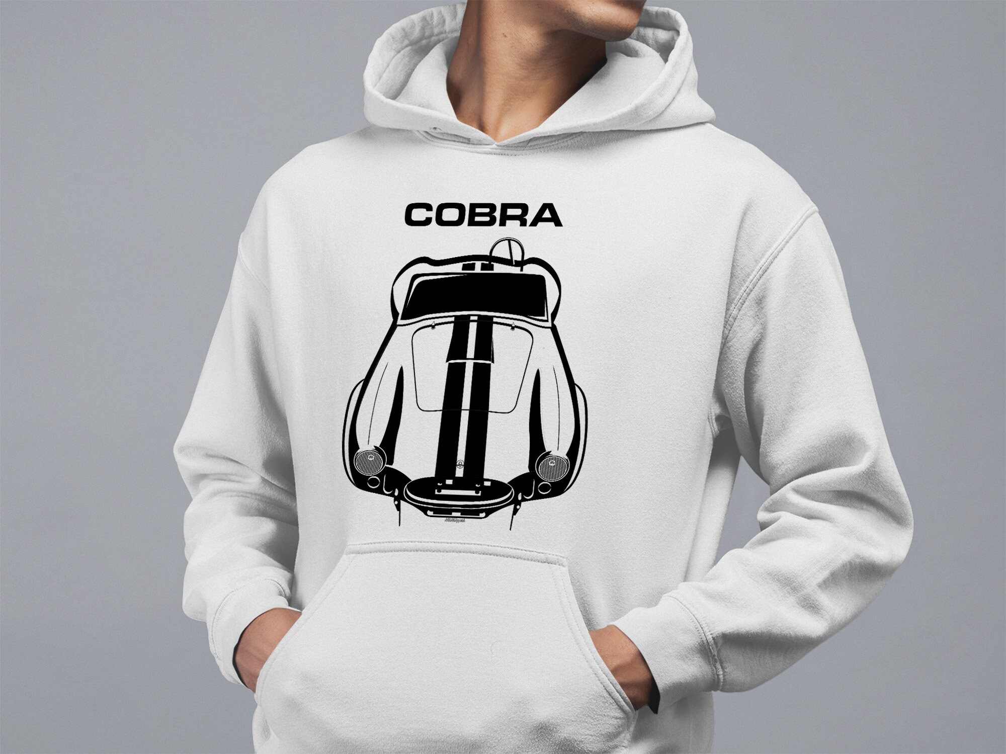 Shelby Cobra Zip Hoodie Mens Jacket Sweatshirt Black Printed Shelby Logos "SALE 