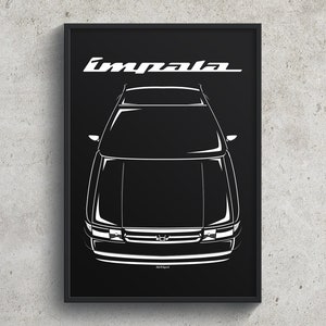 Chevrolet Impala SS 1994 1996 Poster Impala Print Garage Decor Wall Art Gifts Car Guy Gift Gifts for Him Man Cave Decor Cars Art