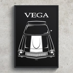 Chevrolet Vega GT 1971 1973 Poster Chevy Vega Print Garage Decor Wall Art Gifts Car Guy Gift Gifts for Him Man Cave Decor Cars Art
