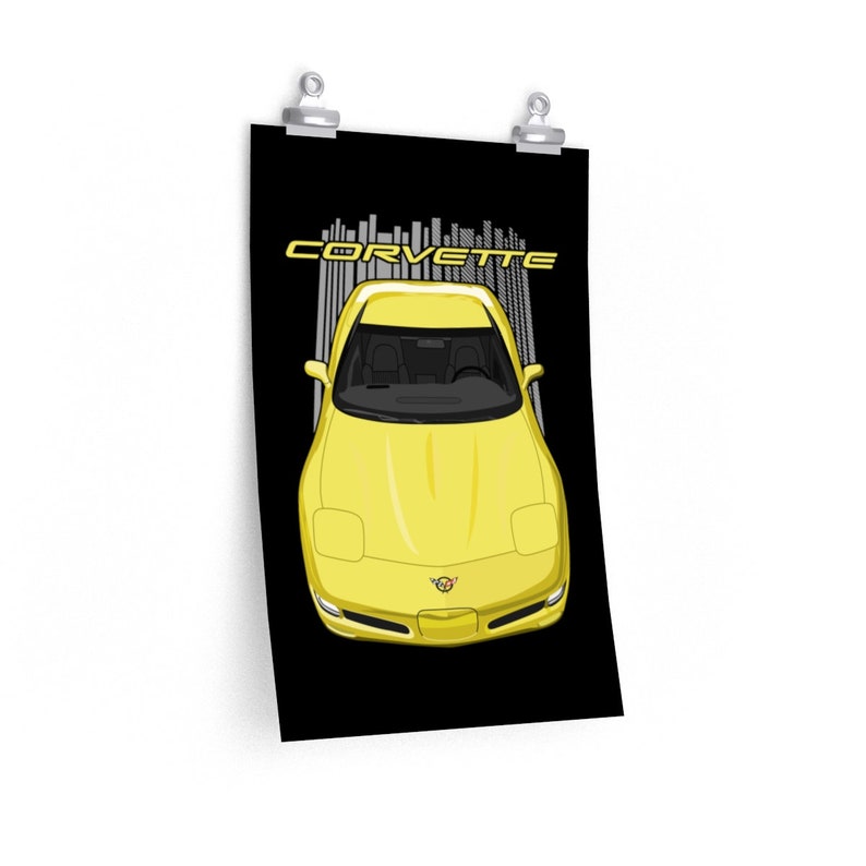 Garage decor Corvette C5 Wall Art Gifts for him Chevrolet Corvette C5 Poster Yellow
